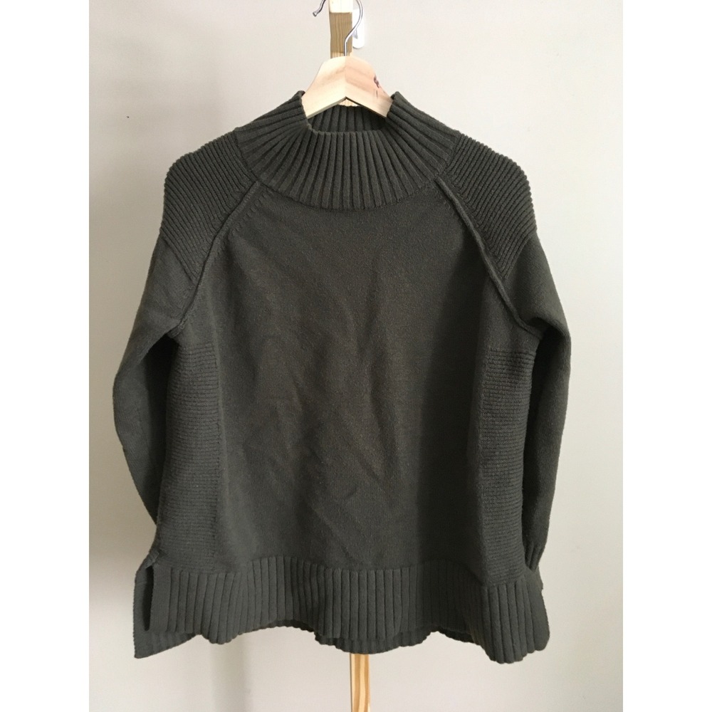 Adrianna Papell Men's Olive Green Mock Neck Ribbed Knit Sweater Size Large